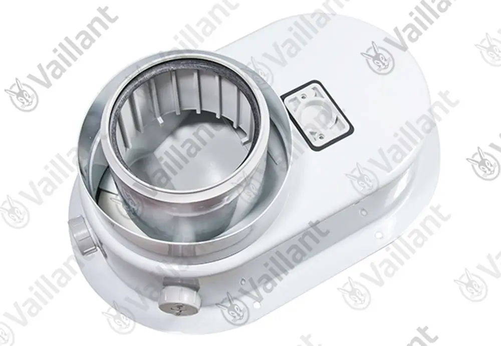 Adapter von Vaillant mit einem runden Öffnungsbereich und seitlichen Bedienelementen, geeignet für spezifische Heizsysteme.